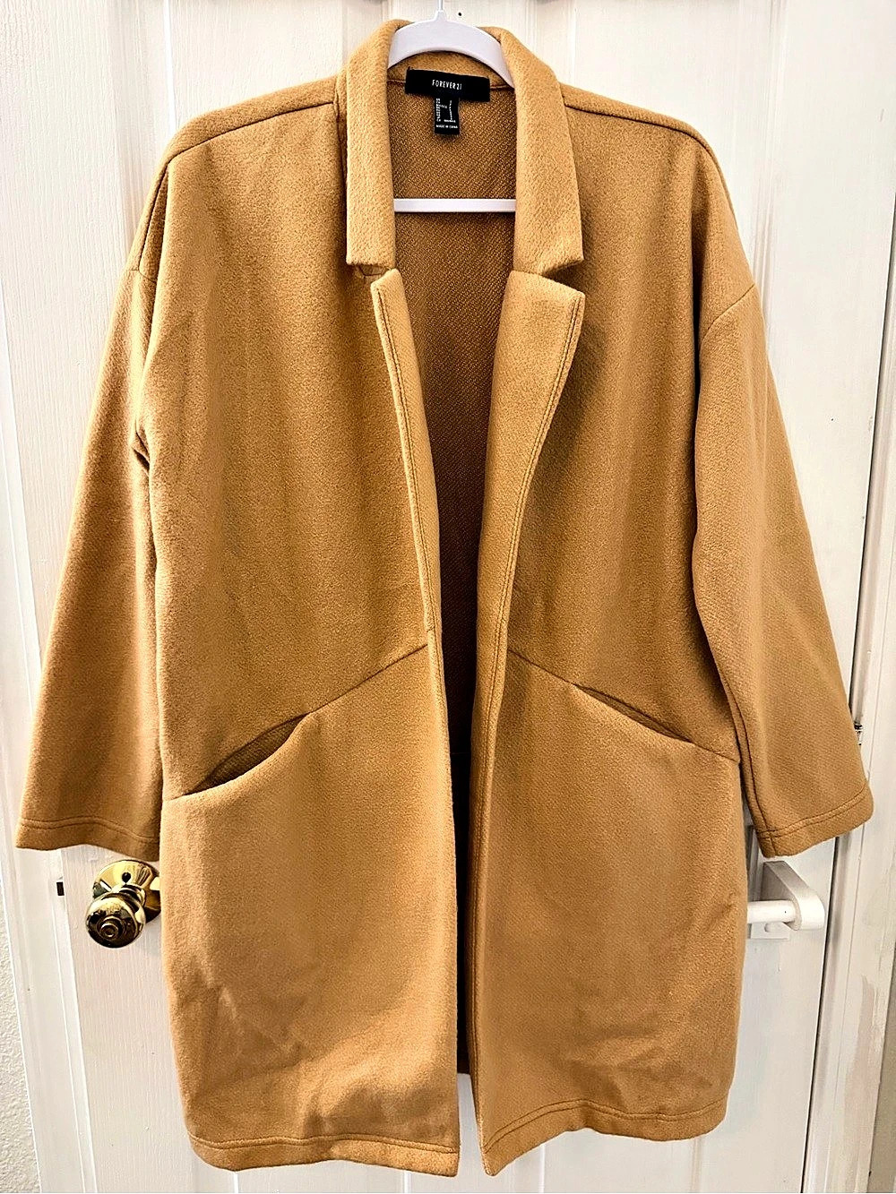 Forever 21 Brown Open Front Coat Size Small Like New